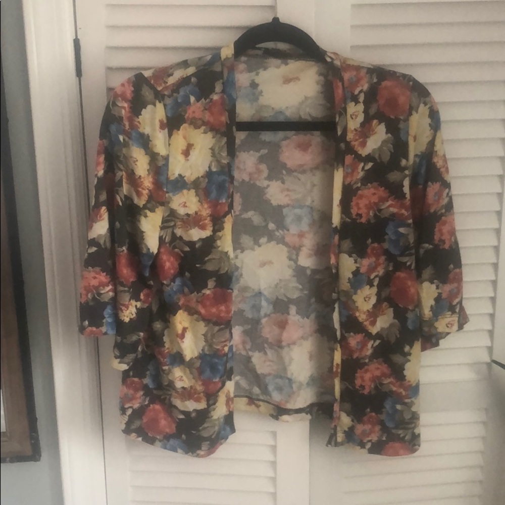 UO Sparkle and Fade Floral Cardigan